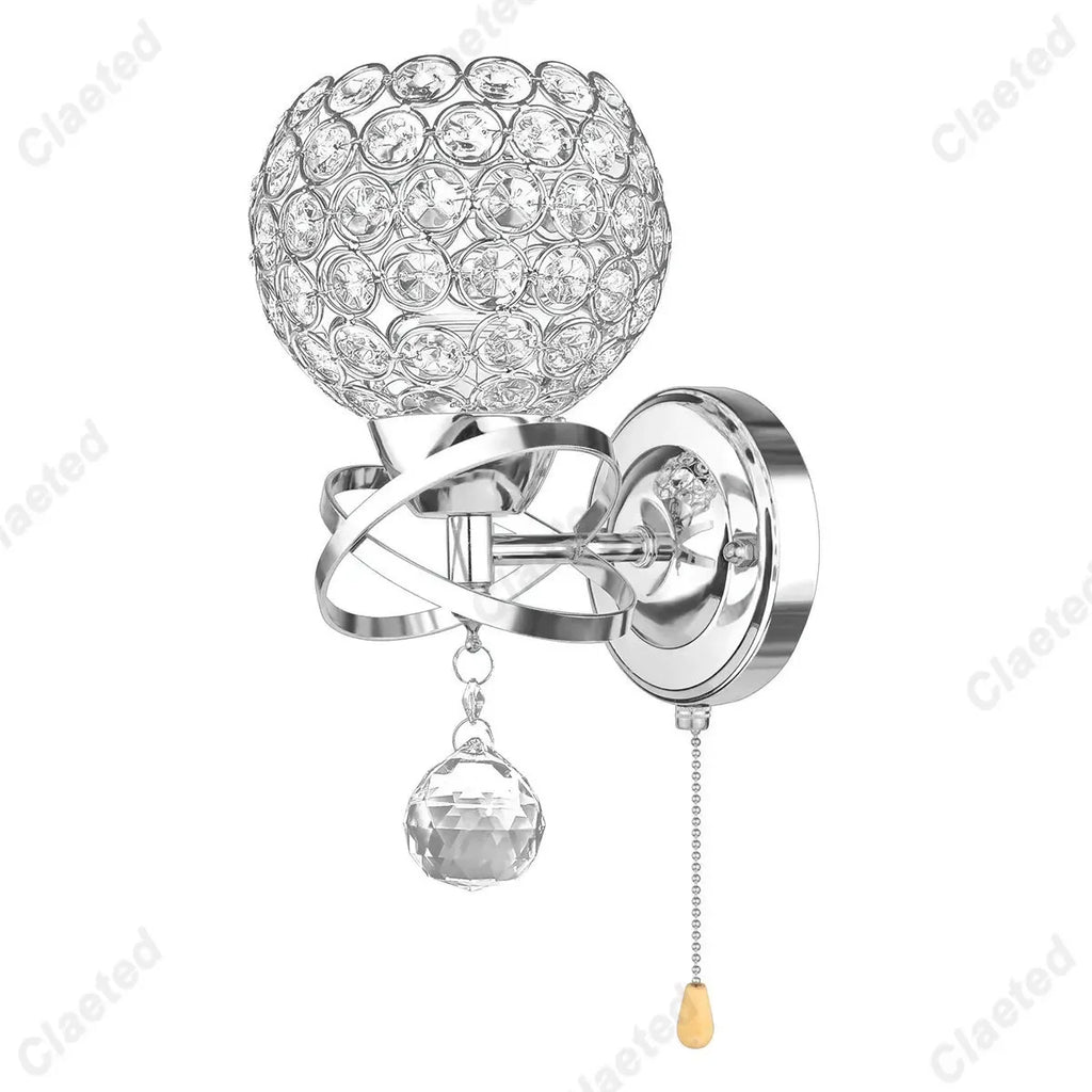 European Crystal Wall Lamp Elegant Bedside Sconce