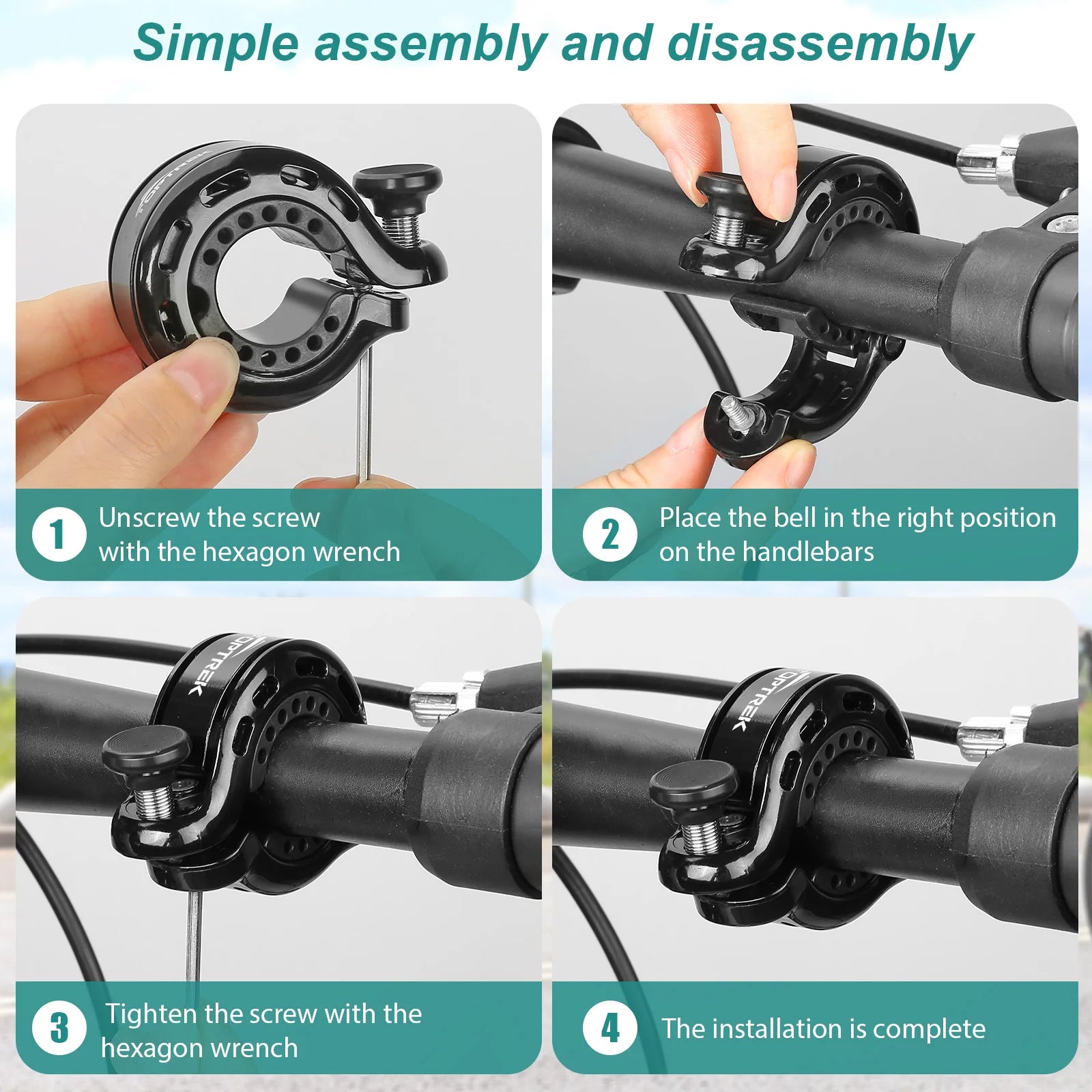 Stainless Steel Bicycle Bell Loud MTB Bike Handlebar Safety Horn
