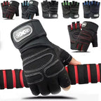 Fingerless Wrist Support Gloves Gym Cycling Fitness Anti Slip Gloves