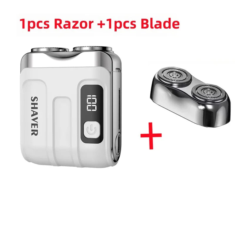 Mini Electric Shaver Cordless Dual Blade USB Recharge Beard Trimmer Tool