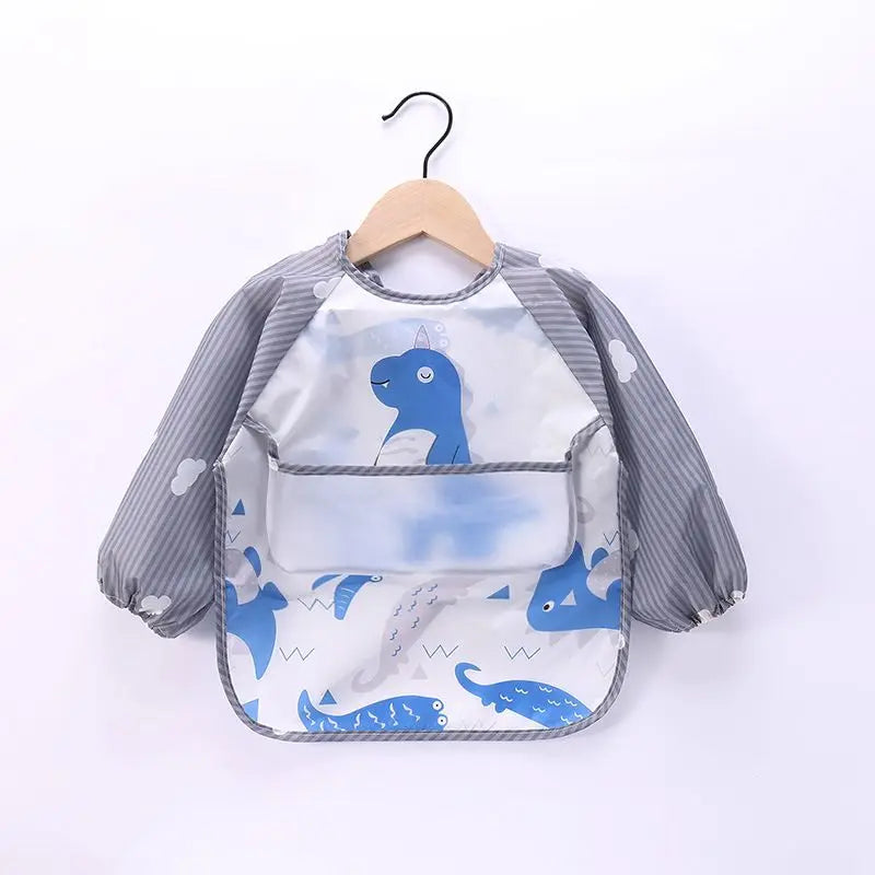 Baby Waterproof Long Sleeve Bib Smock Apron for Toddlers
