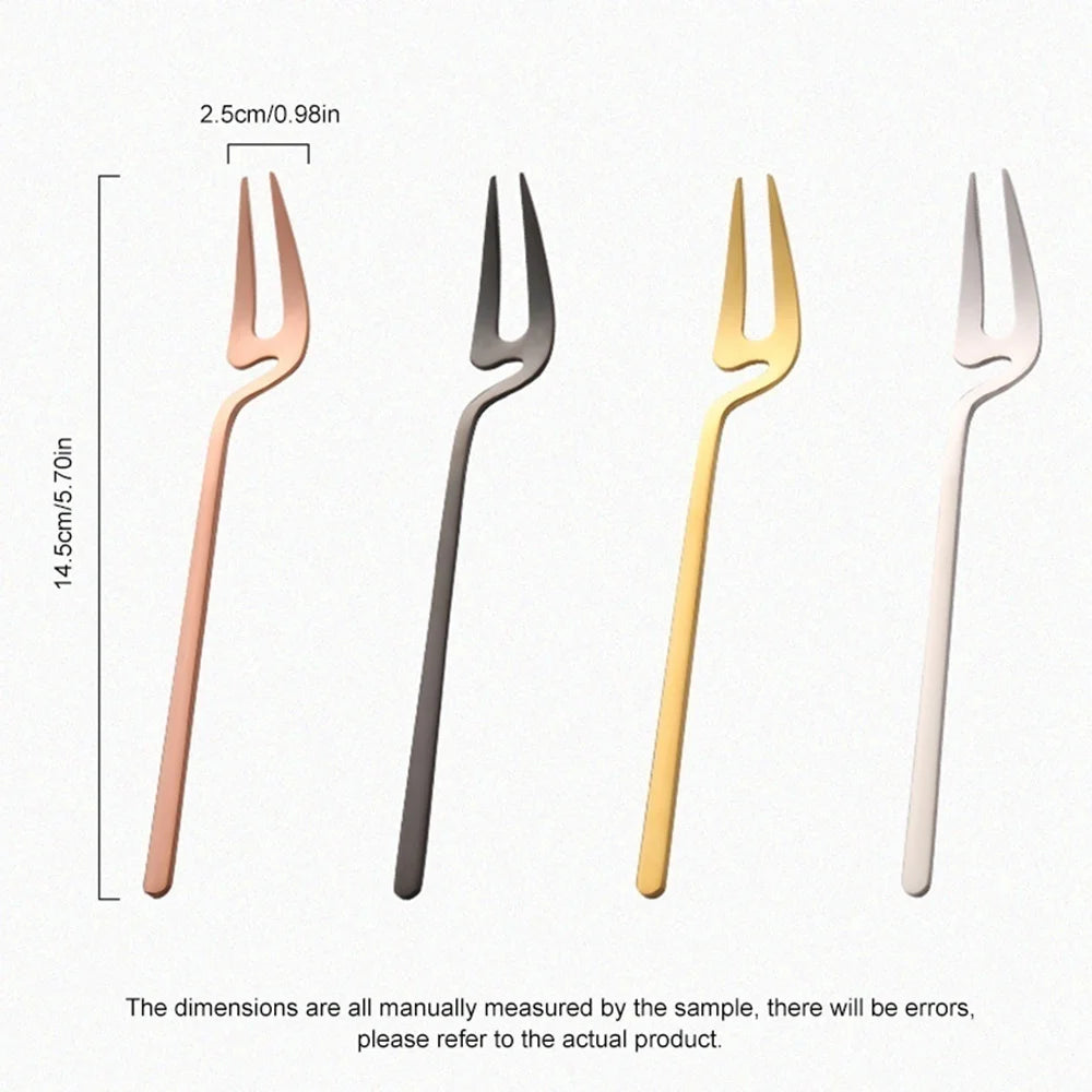 Stainless Steel Fruit Fork Dessert, Salad & Cocktail Pickle Fork Tableware