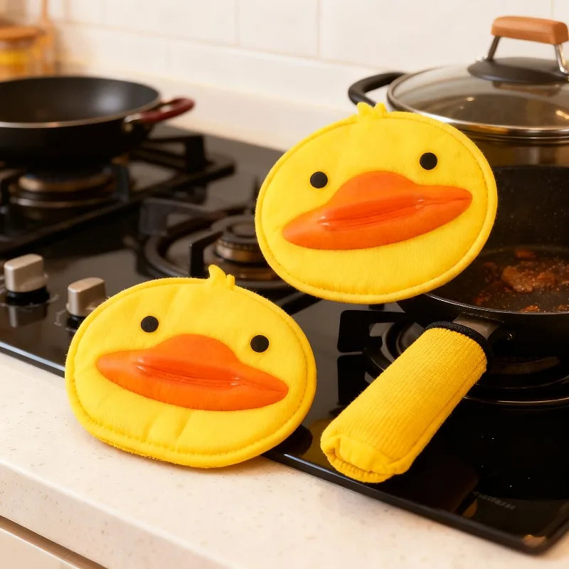 Silicone Duck Oven Mitts – Heat Resistant BBQ & Pot Holder Gloves (2PCS) Main image