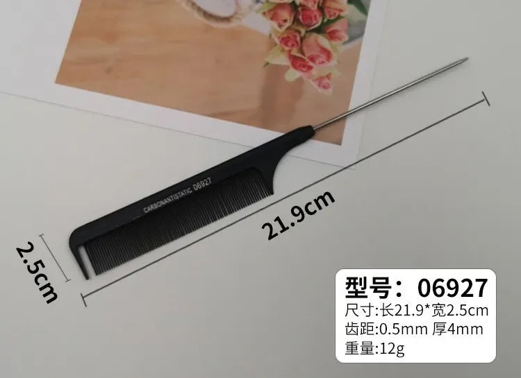 Rat Tail Comb | Fine Tooth Stainless Steel Salon Comb