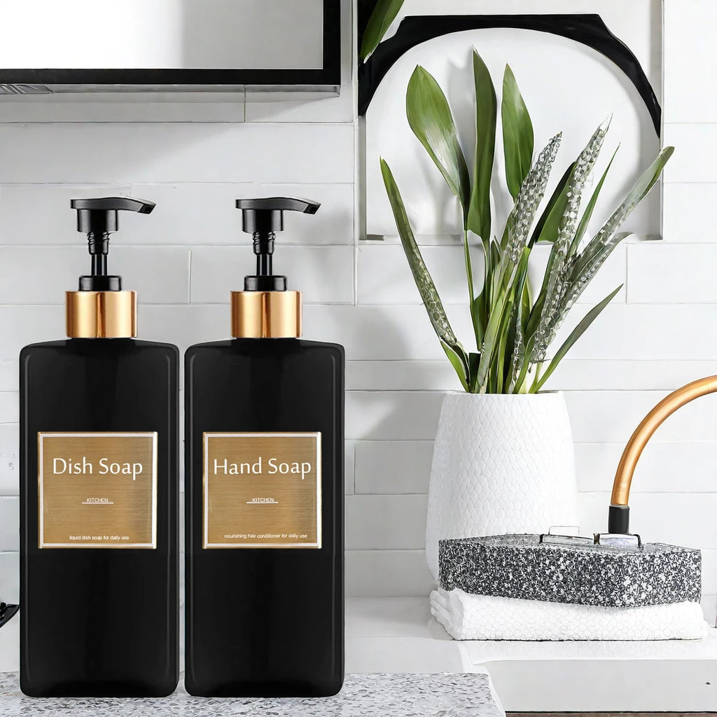 Shower Soap Dispenser Set Refillable Shampoo, Conditioner & Soap Bottles