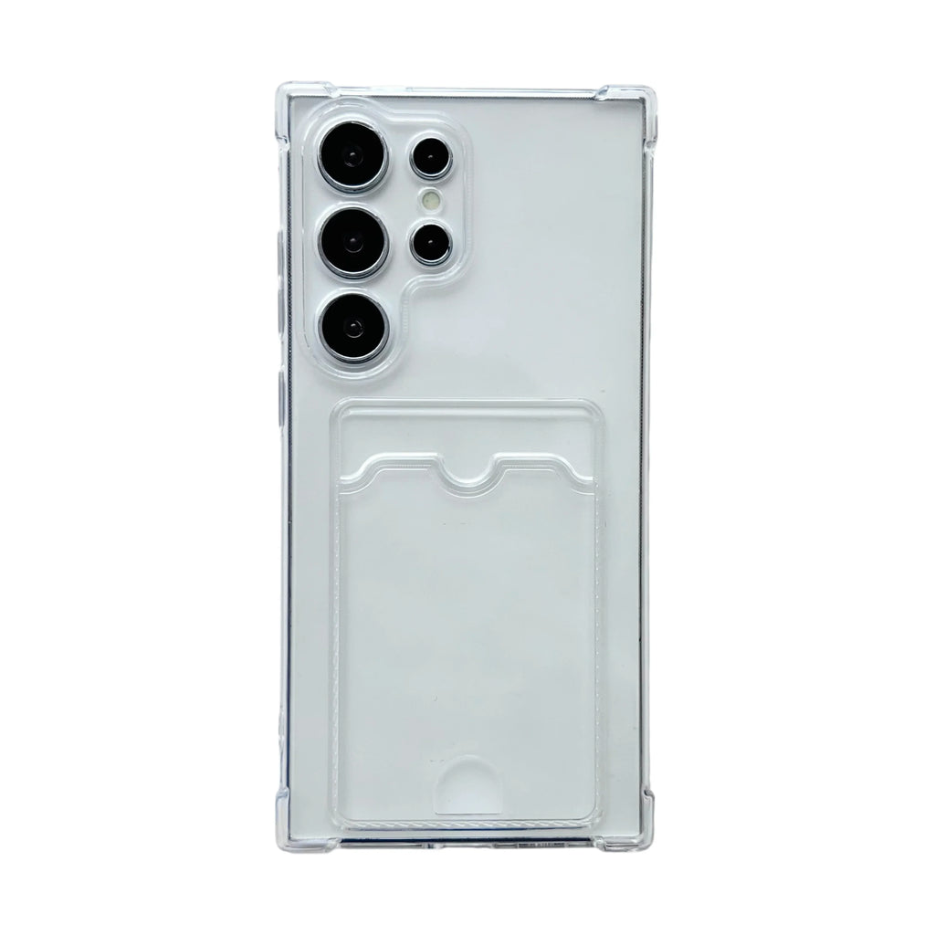 Transparent Card Holder Case for Samsung Galaxy S21 S22 S23 S24 S25