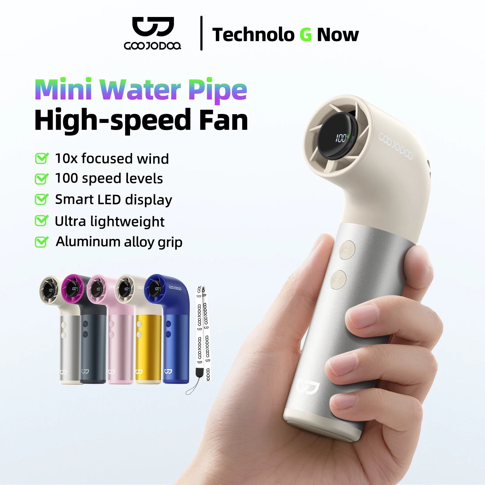 GOOJODOQ Mini Turbo Fan UK Ultra-Light High-Speed 12m/s Fan
