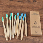 10PCS Bamboo Toothbrush Set Soft Charcoal Bristle Eco Dental Care