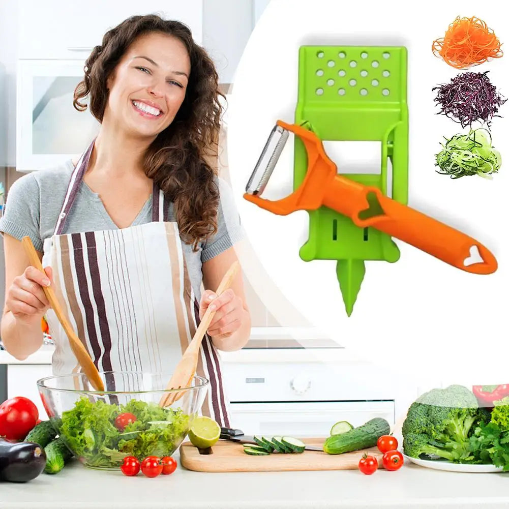 Cocororo Multi-Function Peeler – Double Strip Vegetable & Fruit Cutter with Juicer