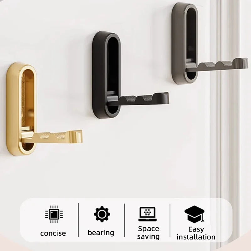 Folding Wall Hook Stainless Steel Towel & Coat Hook Set