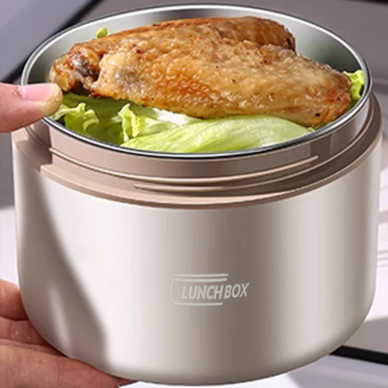 304 Stainless Steel Insulated Lunch Box Double Layer Sealed Food Container with Bag