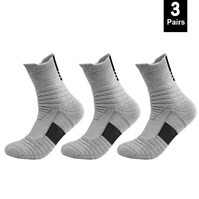 Anti-Slip Football Socks Men Breathable Cotton Soccer Socks 3 Pairs