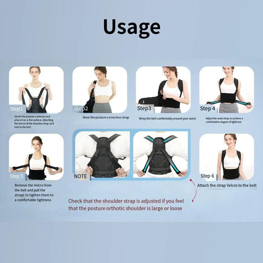 Orthopedic Posture Corrector Brace Adjustable Upper Back Support