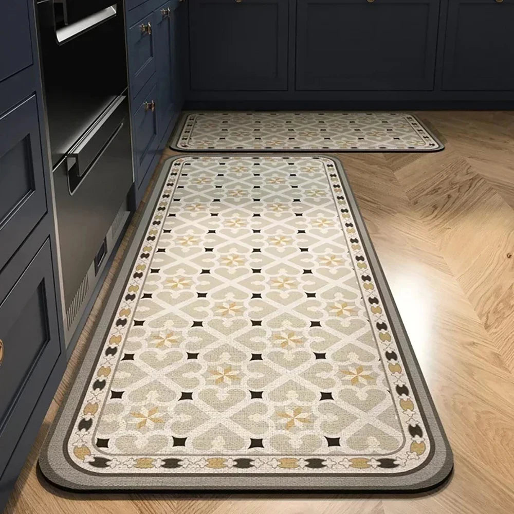 Kitchen Mat Absorbent Printed Rug Non-Slip Long Floor Carpet