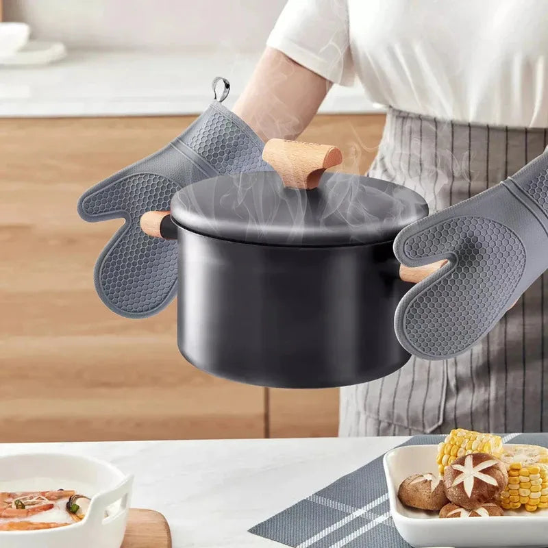 Silicone Oven Mitt Set – Long Heat Resistant Kitchen Gloves Secondary image