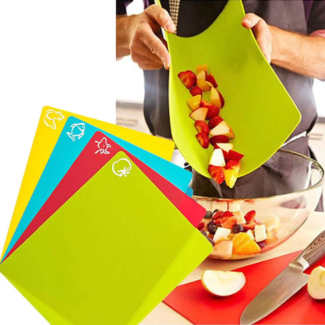 4PCS Flexible Cutting Mats Non-Slip Chopping Boards Main image