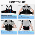 Adjustable Full Back Support Brace Shoulder Straightener Belt