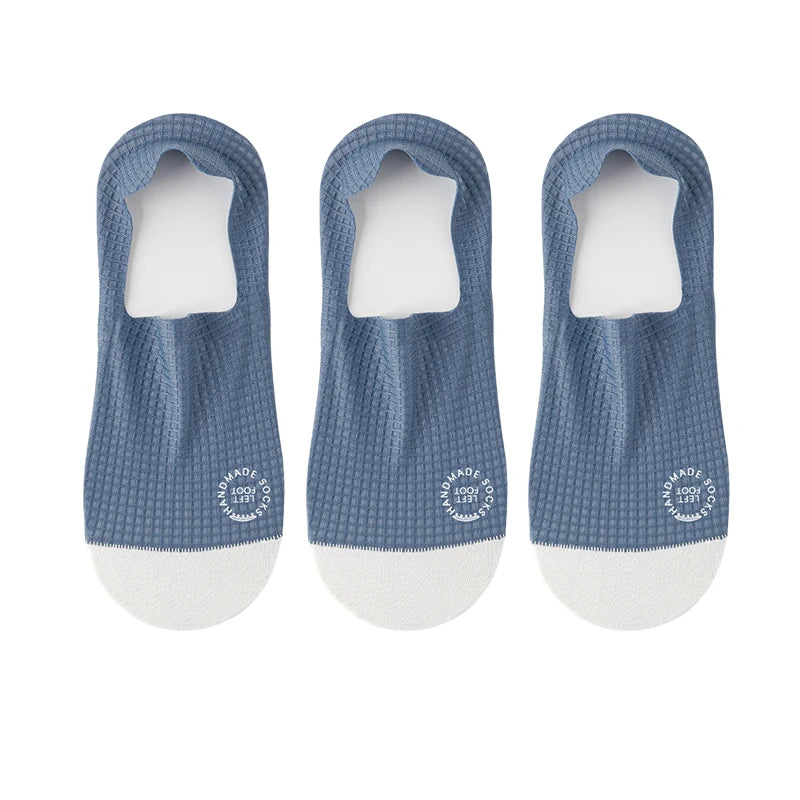 Men Invisible Socks 3Pairs Breathable No Show Mesh Casual