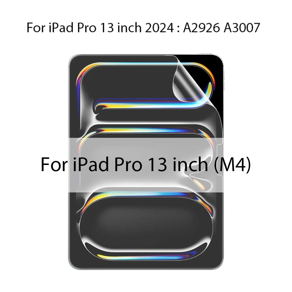 Screen protector packaging for iPad Pro 13 inch 2024 and M4 models on a white background