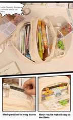 Large Capacity Pencil Case Stationery & Cosmetics Storage Bag