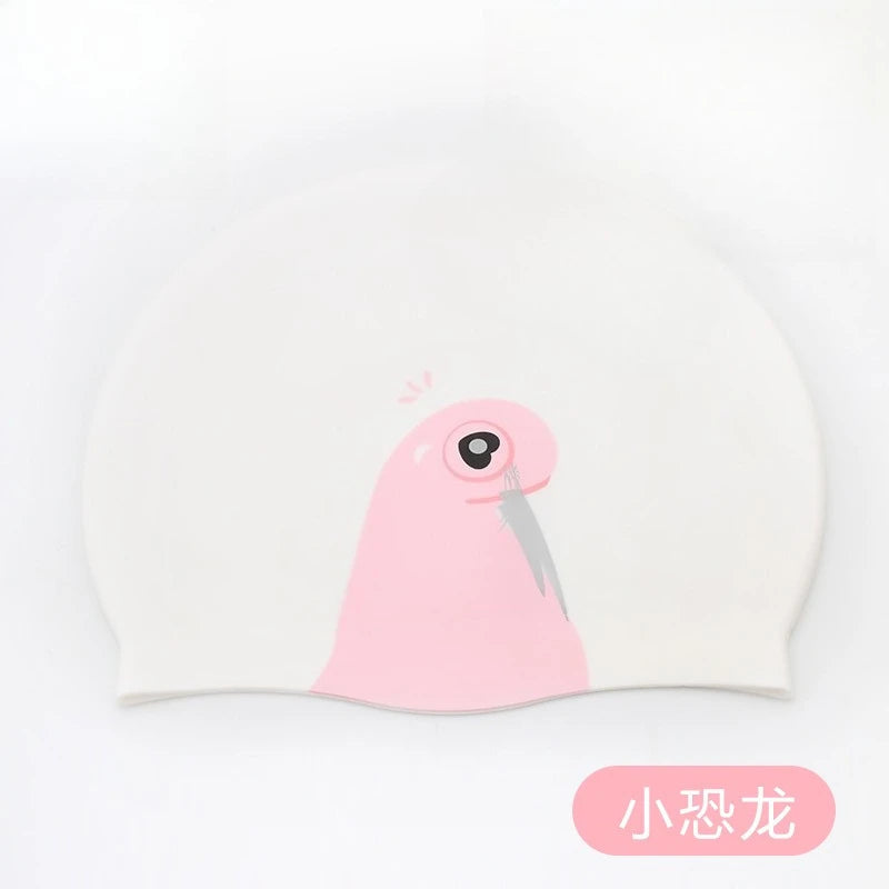Cartoon Silicone Swimming Cap Waterproof Stretch Swim Hat