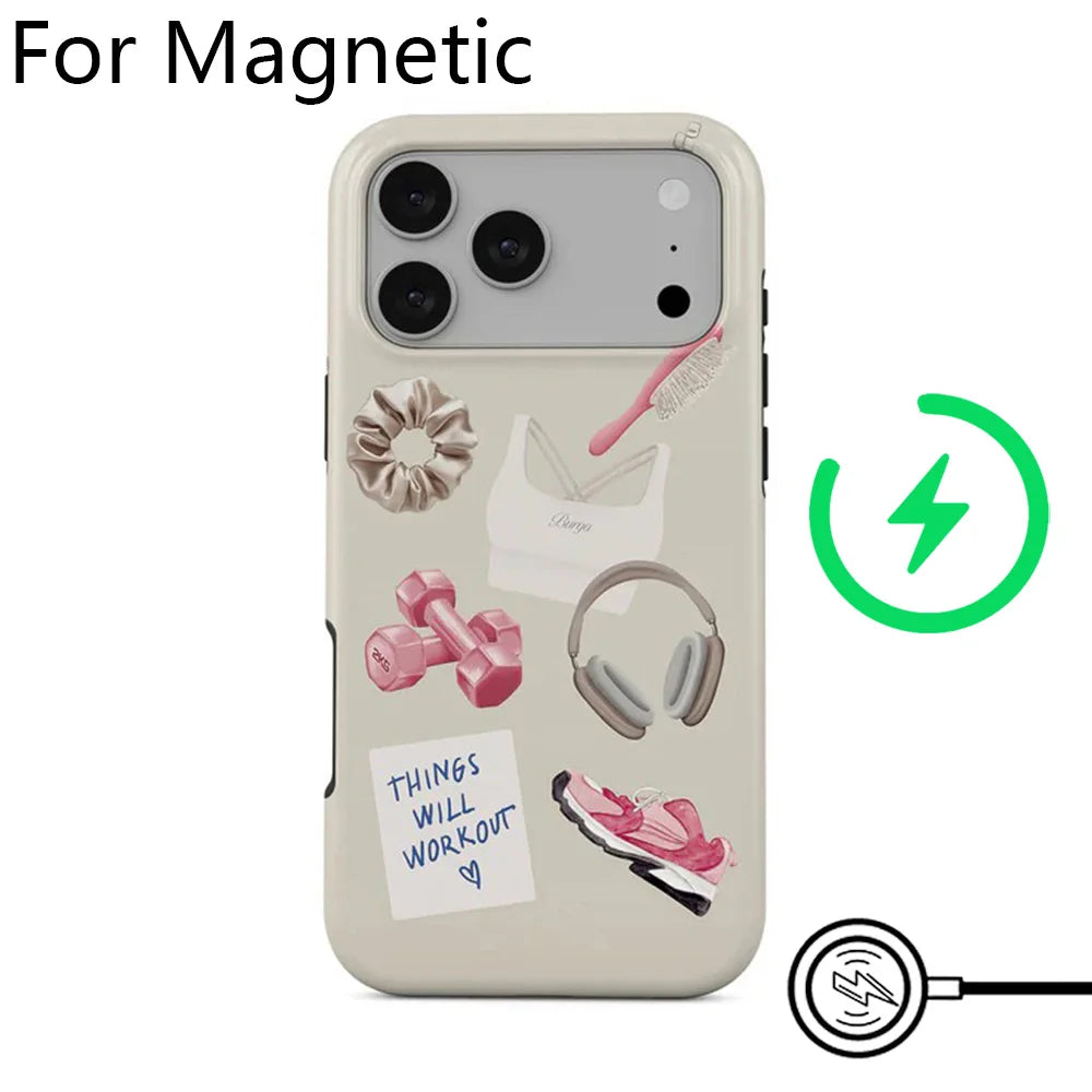 Luxury Ballerina Magnetic Case for iPhone 17 16 15 14 13 Pro Max Cover
