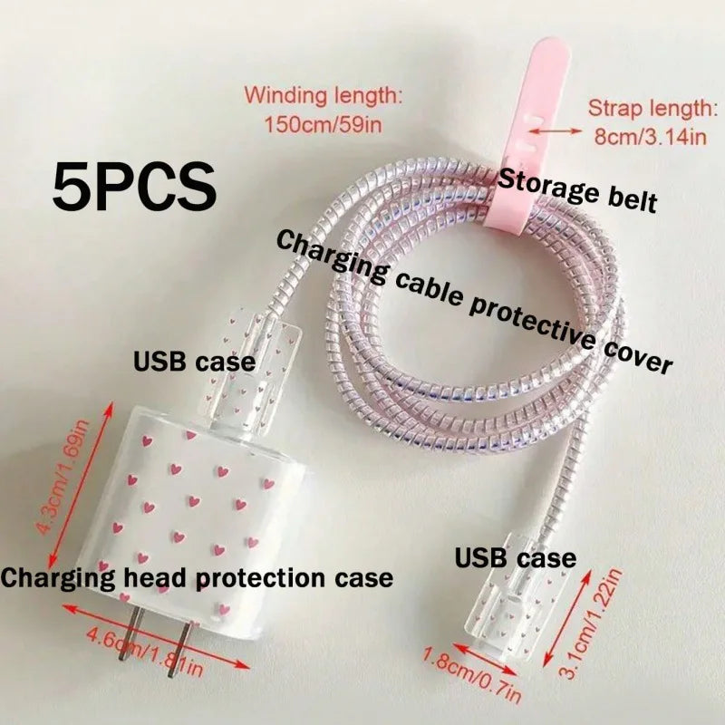Transparent Pink Love Charger Case for iPhone 18W/20W