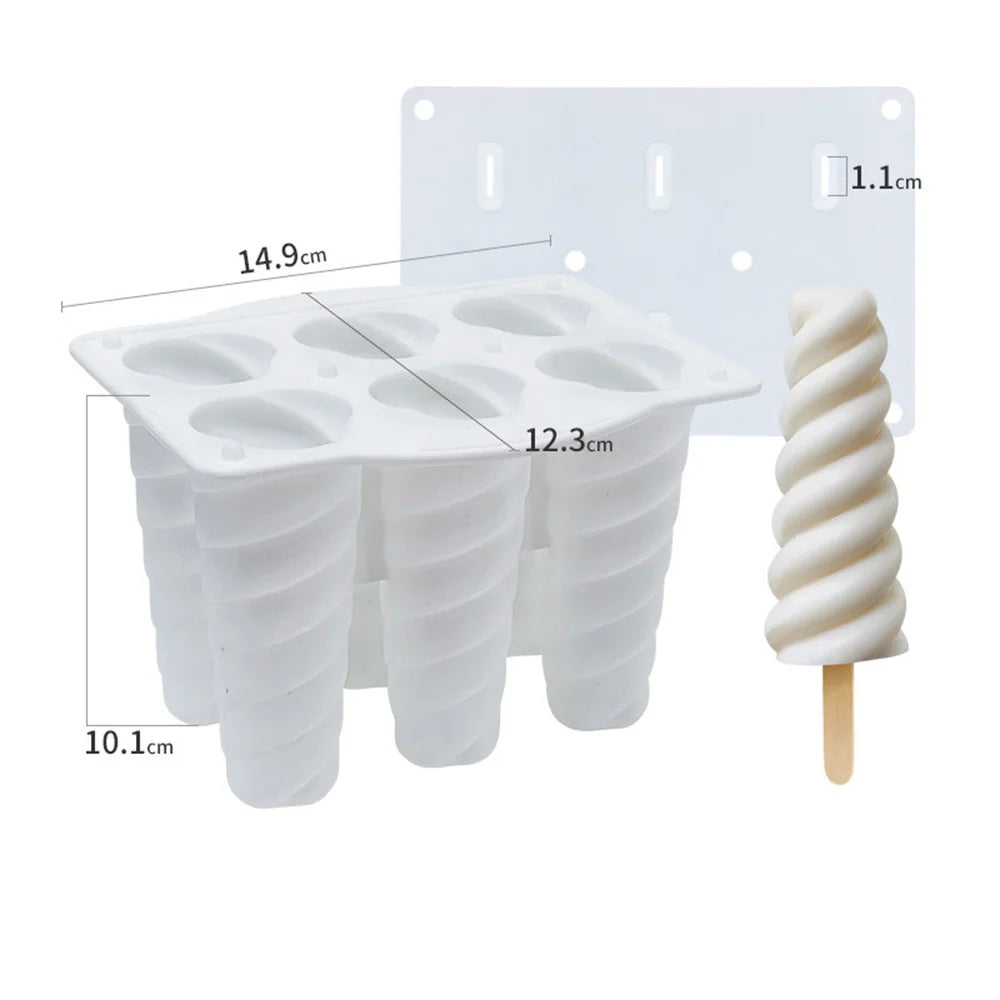 DIY Silicone Popsicle Mold 6-Cavity – Reusable Ice Cream & Ice Pop Maker