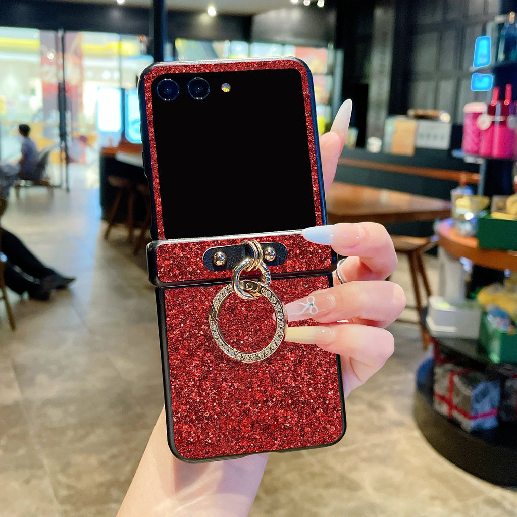 Luxury Glitter Ring Holder Case for Motorola Razr 70 60 50 Ultra