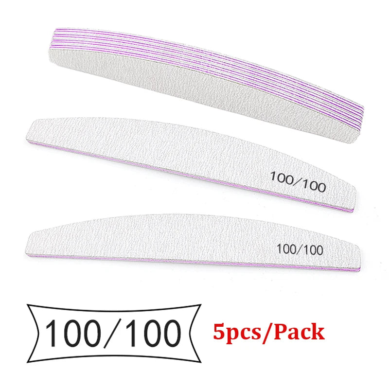 5Pcs Nail File Set Professional Grit Manicure Buffer Kit