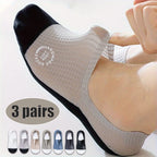 Men Invisible Socks 3Pairs Breathable No Show Mesh Casual