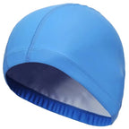 Waterproof PU Swimming Cap with Ear Protection for Adults & Kids