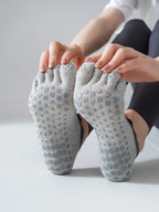 Women Five Toe Yoga Socks Non Slip Grip Pilates Fitness Barre Dance