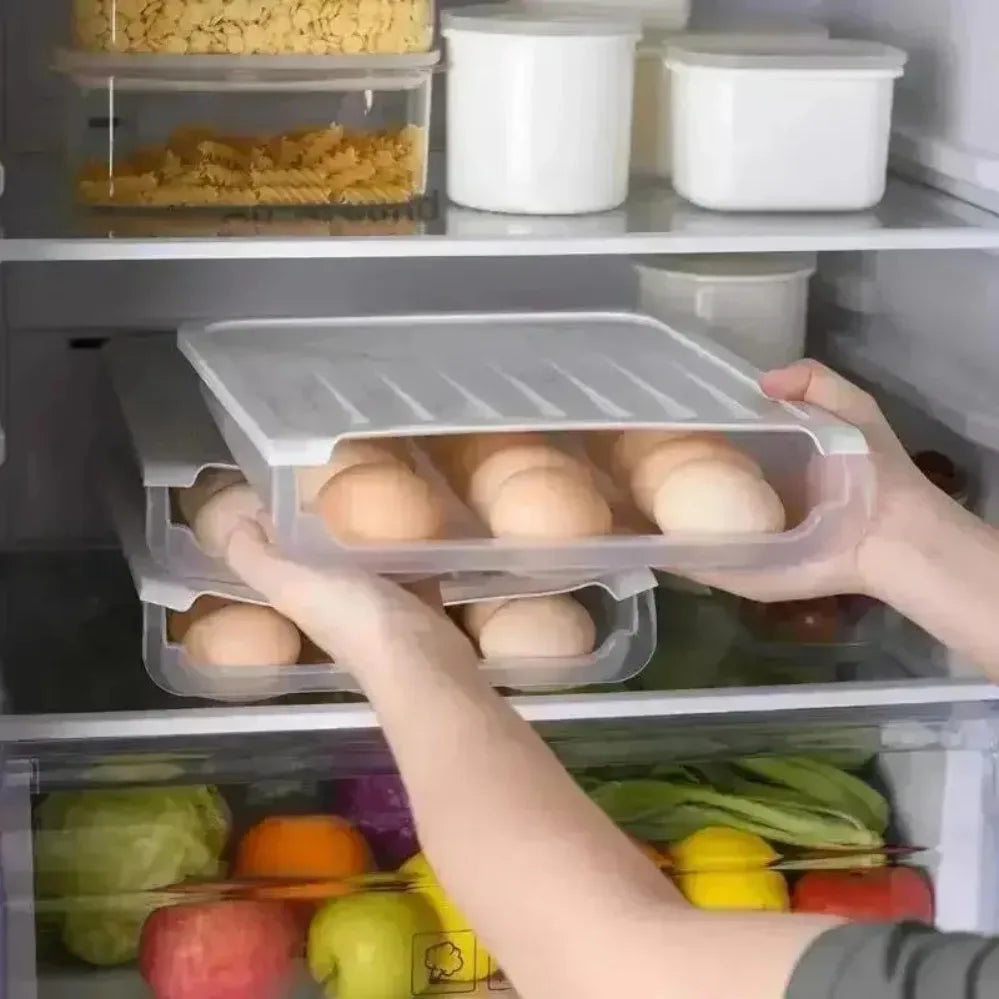 Rolling Egg Storage Box Fridge Egg Organizer Secondary image