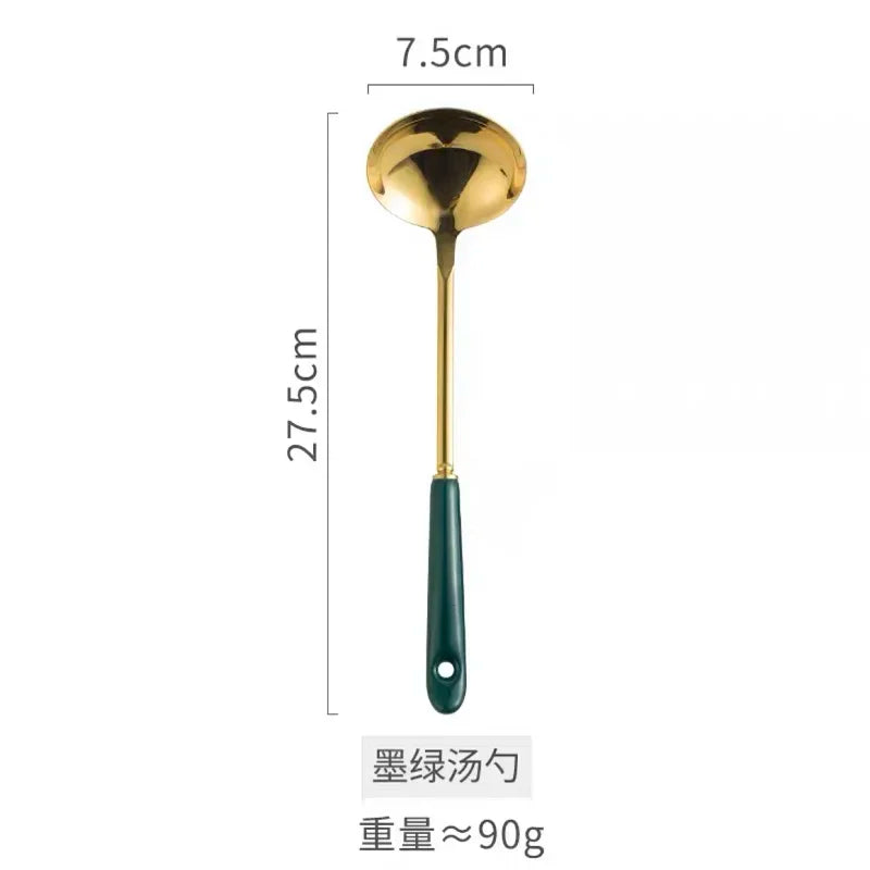 Luxury Ceramic Spoon Rest Gold Utensil Holder