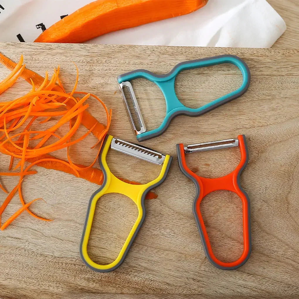 3Pcs Stainless Steel Vegetable Peeler Set – Potato & Fruit Cutter Grater Tool
