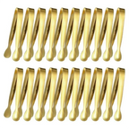 Small Gold Serving Tongs – Stainless Steel Mini Buffet & Appetizer Tongs