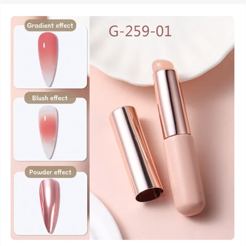 Silicone Nail Art Brush Mirror Powder Applicator Manicure Tool