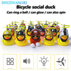 Cartoon Yellow Duck Bike Bell LED Helmet Duck Bicycle Accessory