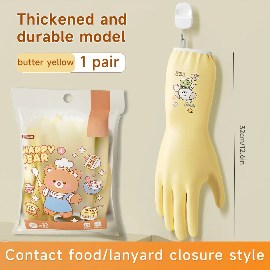 3 Pairs Kitchen Cleaning Gloves Waterproof Non-Slip