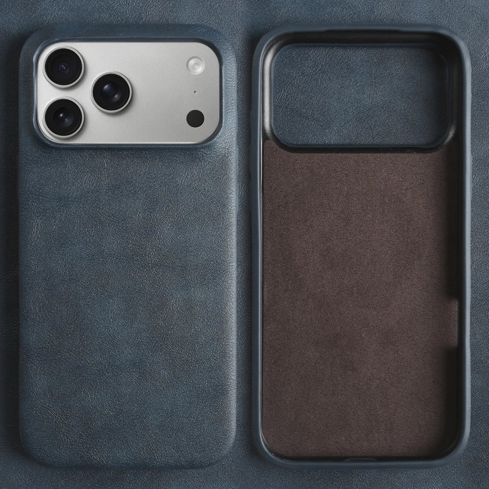 Premium Leather Business Case for iPhone 17 Air 16 15 14 13 12 Pro Max