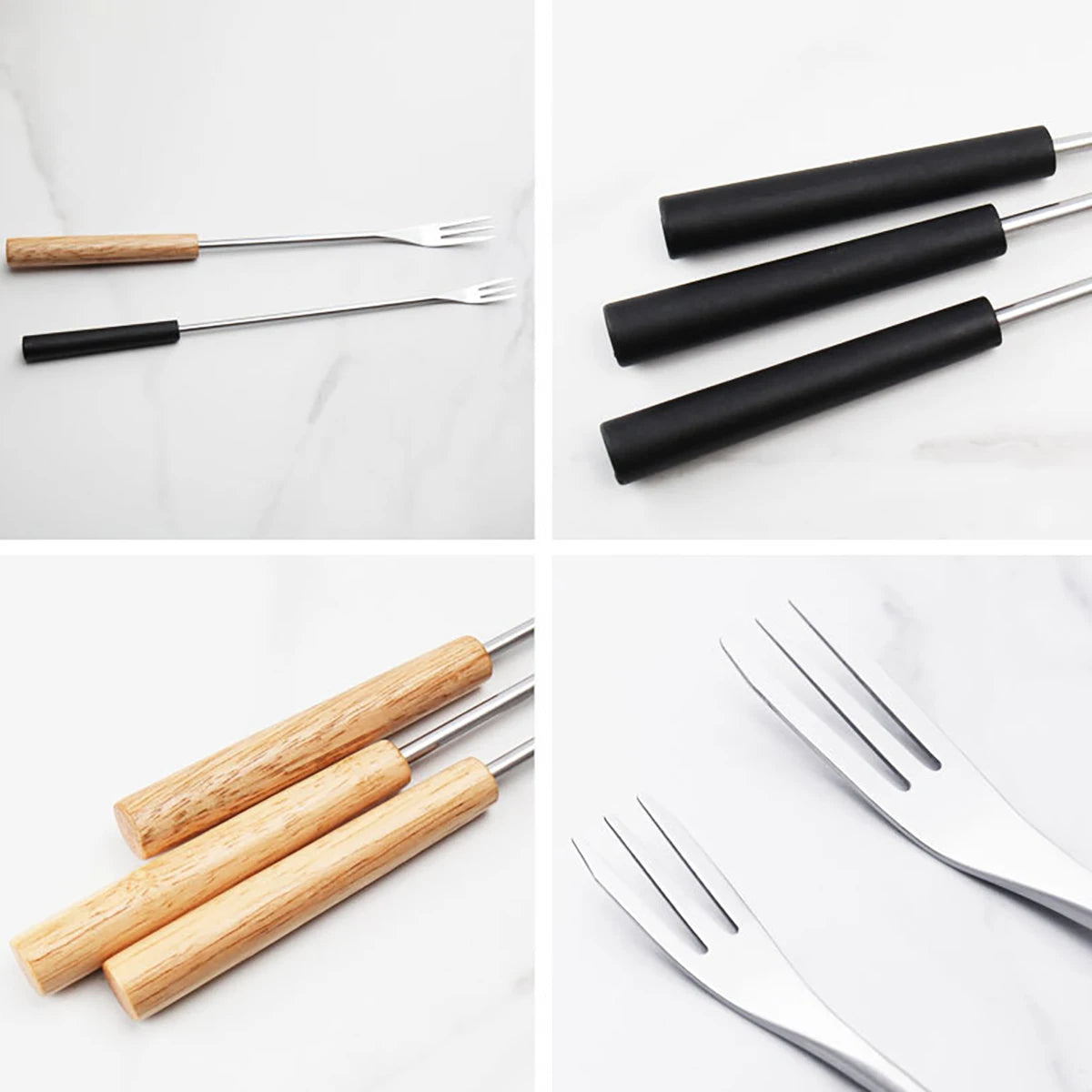 6Pcs Stainless Steel Fruit Fork Set Dessert, Cake & Cheese Fork Set