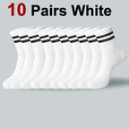 5/10/20 Pairs Solid Crew Socks Breathable Sweat-Absorbing All Season