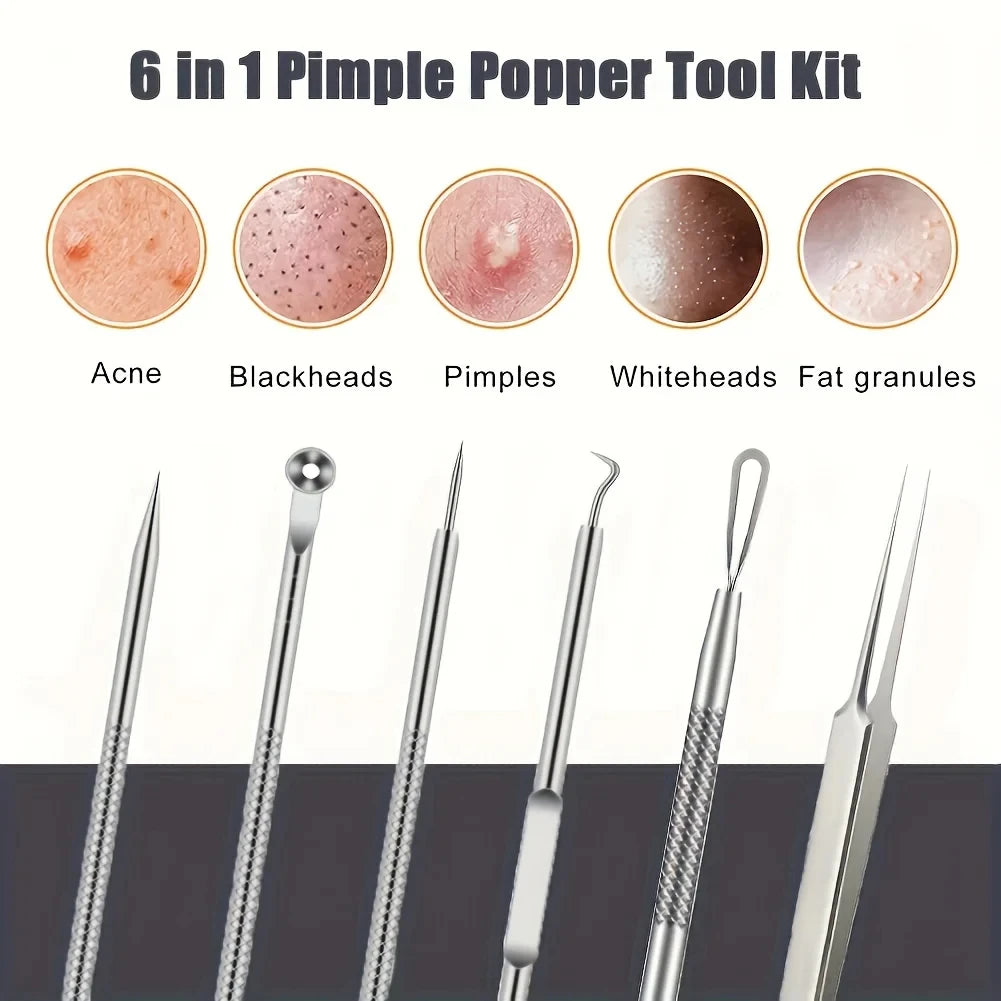 Pimple Tweezer Acne Blackhead Removal Tool Set Skin Face Care