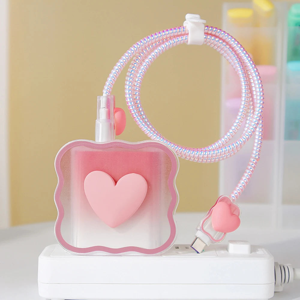 3D Pink Flower iPhone Charger Cover 18W/20W