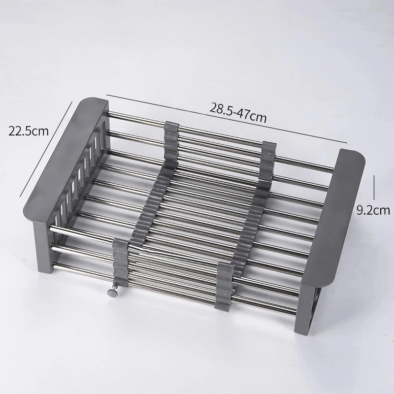 Roll-Up Triangle Dish Drying Rack Foldable Sink Corner Organizer