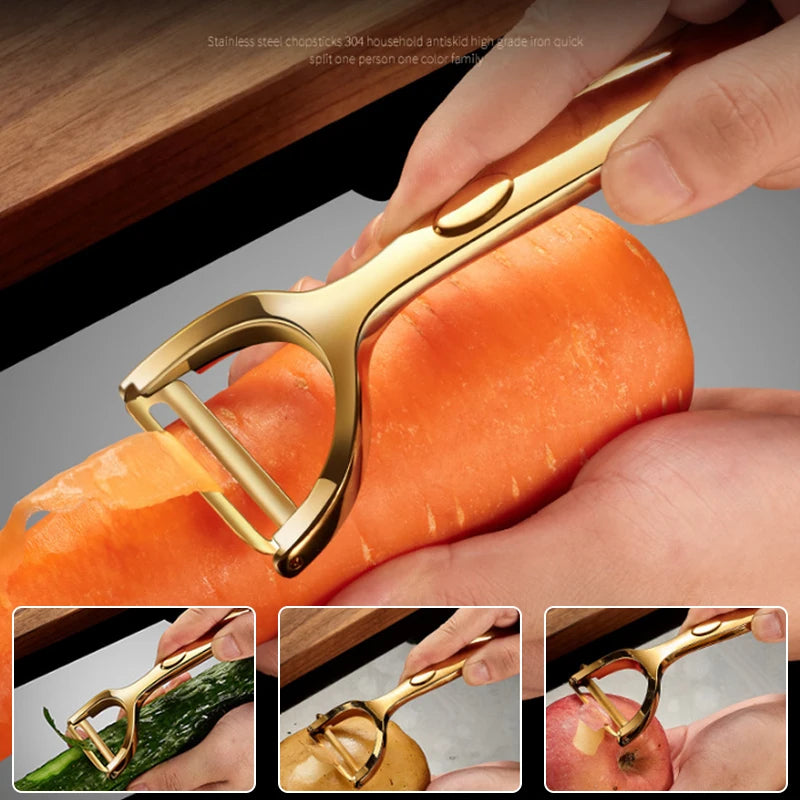 Golden Vegetable Peeler – Stainless Steel Potato & Carrot Peeler Tool