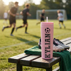 Personalized Football Water Bottle with Straw for Kids