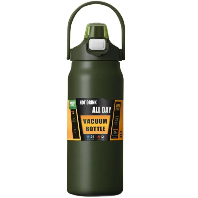 304 Stainless Steel Thermos Bottle with Straw 800-1500ML