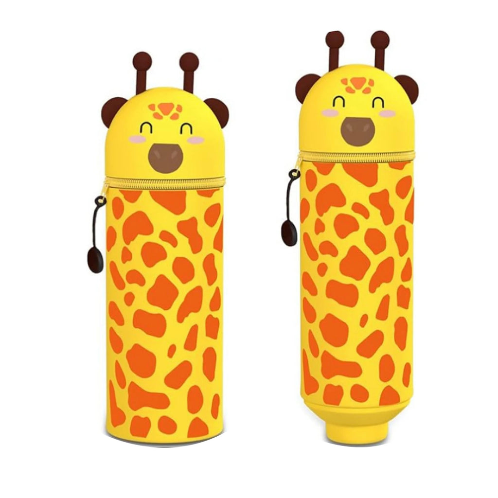 Cute Animal Silicone Pencil Case 2-in-1 Zipper Pen Pouch